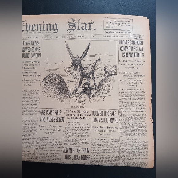 The Evening Star - Washington D.C. June 20, 1928 Original Newspaper - Picture 3 of 13